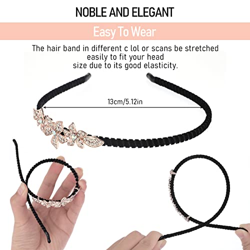 Wllhyf 2 Pack 1920S Headbands For Women Crystal Rhinestone Flower Vintage Hairbands Girl Fashion Jewelry Accessories Cute Sparkly Beaded Head Hoop Wedding Bride #TOP2