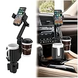 WUITIN Car Cup Holder Phone Mount,Universal Auto Cell Phone Stand with Drink Expand Cup Holder,360°