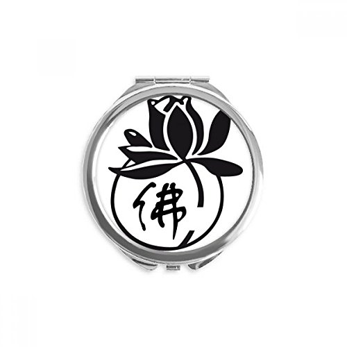 Miroir de maquillage bouddhisme lotus cadeau spirituel portable pour femme
