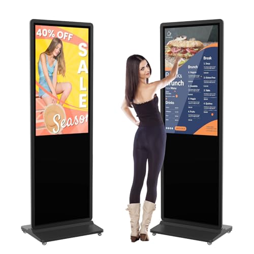 49 Inch 4K Touchscreen Kiosk, Indoor Floor Standing Digital Signage, Advertising Display LCD Totem with Custom Service, Interactive Monitor Android Sy