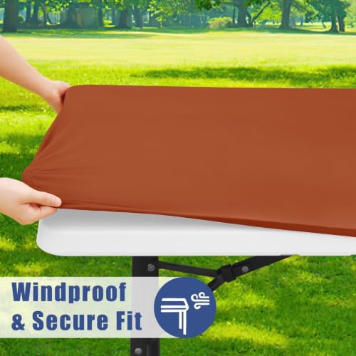 Moosfor 2 Pack Rectangle Spandex Fitted Table Cloth, 6FT Elastic Tablecloth by Moosfor - Used condition - Image 3