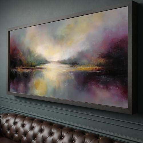 Paysage de rivière brumeuse pour grand salon contemporain