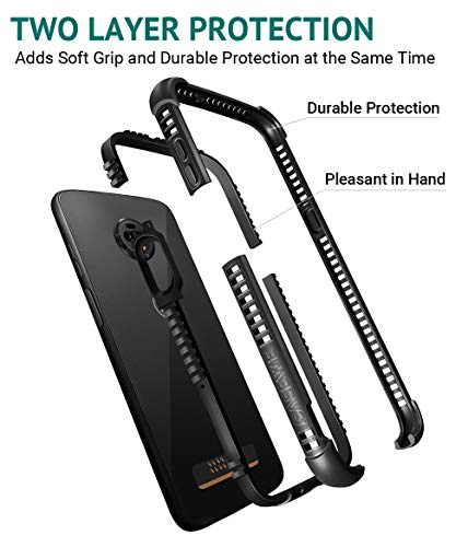 Casewe - Motorola Moto Z3 / Z3 Play Protective Flexible Bumper Case Cover/Compatible With Moto Mods - All Matte Black #TOP6