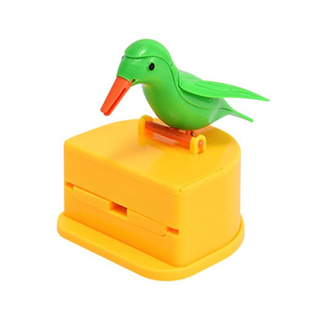 Wdwdw Green Toothpicks Dispenser Toothpick Box Fashion Bird Holder Plastic Desktop Cute Pressed Creative Automatic Holder