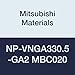 Mitsubishi Materials NP-VNGA330.5-GA2 MBC020 Coated CBN VN Type Petit Tip Negative Turning Insert with Hole, Rhombic 35?, GA Honing/No Wiper, 2 Tip, 0.375" IC, 0.187" Thick, 0.008" Corner Radius