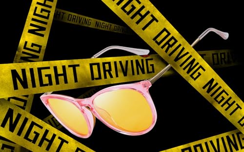 Image of TJUTR Women's Night-Vision Glasses for Driving, Polarized Yellow Lens | Reduce Glare, Nighttime Driving, Rainy Weather, Foggy Conditions, UV Protection
