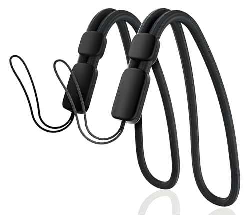 XILIYAI 2 Pack Hand Wrist Strap Lanyard Adjustable Black Nylon Hand Wrist Straps Wrist Strap for Mobile Phone Case Holder Camera Key AirPods Pro Camera Key GoPro USB Drive Ski Glove