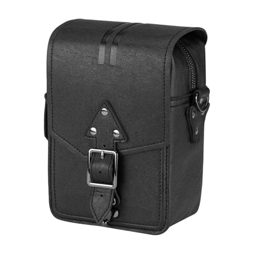 Sacoche Guidon Moto Universelle Rétro Cuir Étanche Style T Latérale pour Moto Custom