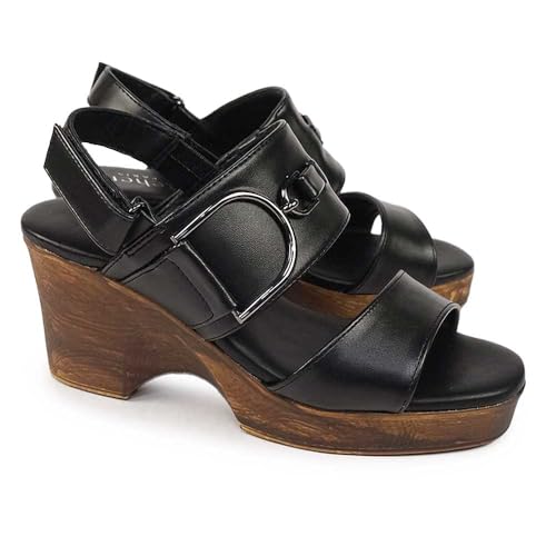 [�e�[��] �T���_�� ���f�B�[�X TN2303 ���� �E�G�b�W�\�[�� �E�b�h�q�[�� ���r BLA�i�u���b�N�j L�T�C�Y�i24.0cm�^24.5cm�j