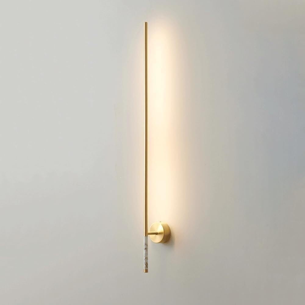 CWCQGH Long Strip Wall Lamp Sconce Modern Linear Wall Light Copper Wall Sconce Marble Wall Lamp