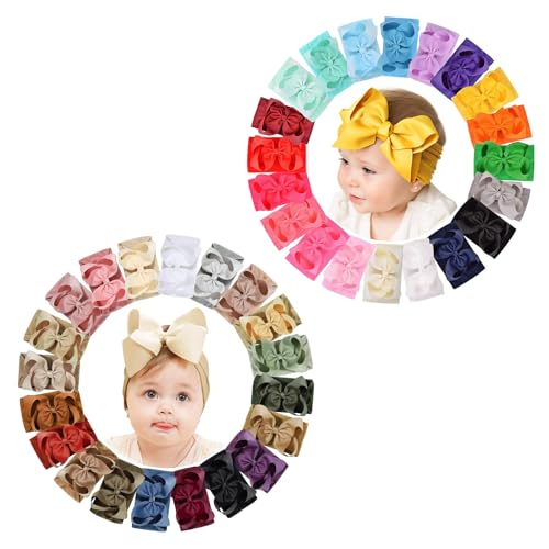 Image of doboi Baby Girls Headbands - 20pcs Assorted Bows & Headbands for Infants and Toddlers