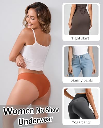 Image of OJCNBV Seamless Underwear for Women No Show Panties Invisibles Briefs Soft Stretch Bikini Underwears 6 Pack