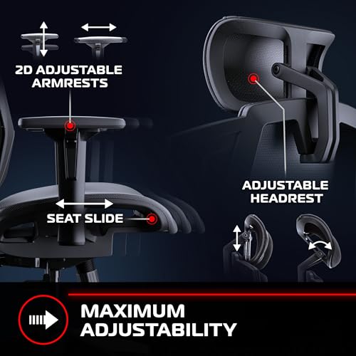 RESPAWN FLEXX Ergonomic Office and Gaming Chair with Lumbar Support - Breathable Mesh Recliner with Headrest & Adjustable Arms, Comfy Home Office Desk Chairs, Reclining Gaming Seat for Adults - Brown - Image 6