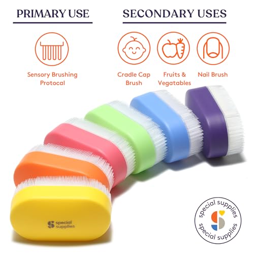 Special Supplies Escova terapeutica sensorial para escovação ocupacional e sensorial, pacote com 6,
