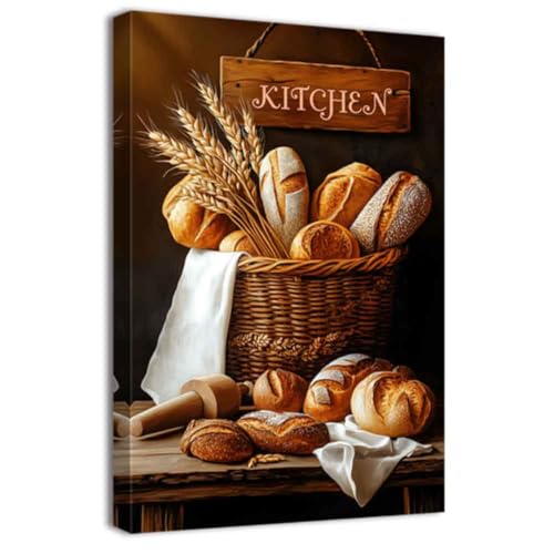 Toile murale vintage cuisine pain pour décorer un mur vide