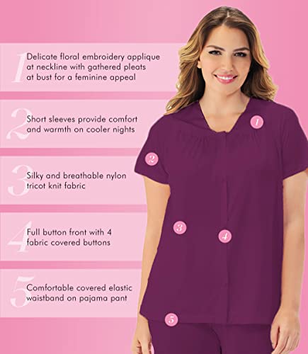 Image of Exquisite Form 90107 Women's Nylon Tricot Short Sleeve Matching Pajama Set