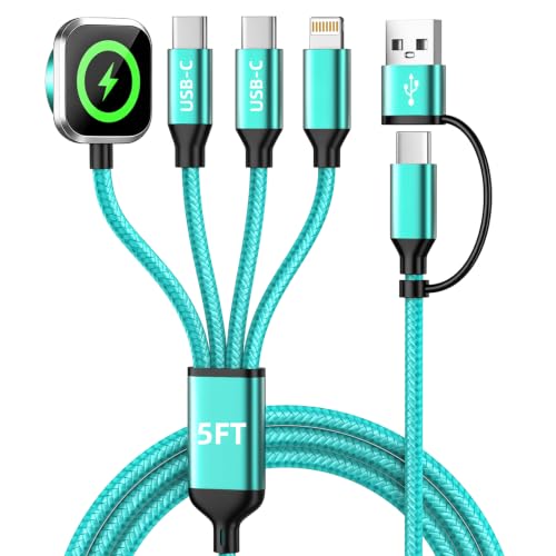 Image of Travel Essentials Multi Charging Cable with iWatch Charger /2 USB-C /IP, 5FT