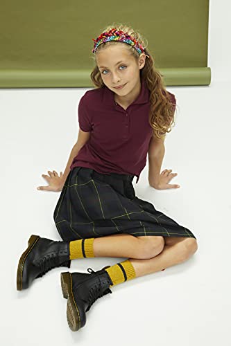 Image of French Toast Girls' Short Sleeve Stretch Pique Polo Shirt