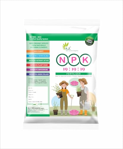 Image of SJ Organics NPK 19-19-19 Fertilizer| 5 Kg | Balanced Water-Soluble Plant Food for Growth, Flowering & Yield Boost | For All Plants