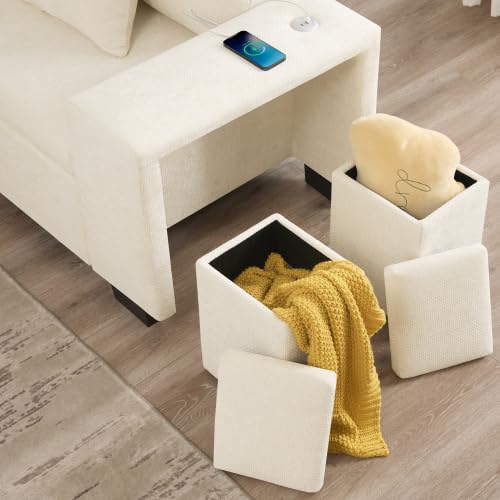 Sofa rozkładana w kształcie litery L z funkcją spania, USB i miejscem do