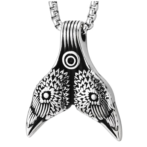 Homre Acero Inoxidable Dobles Cuervo Cabeza Colgante Collar,