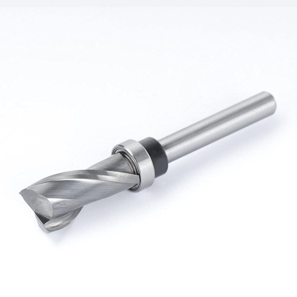 Fraise à bois tige de 6mm à deux flûtes fraise à garniture affleurante avec roulement inférieur fraise en bout en carbure monobloc CNC fraise