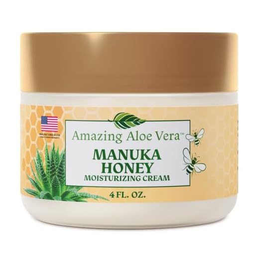 Manuka Honey Cream for Natural Moisturizing, Soothing, Anti-Aging with Aloe Vera - Facial Moisturizer for Dry Skin to Oily Skin, Acne & Blackheads - Organic Ingredients (4oz) by Green Leaf Naturals
