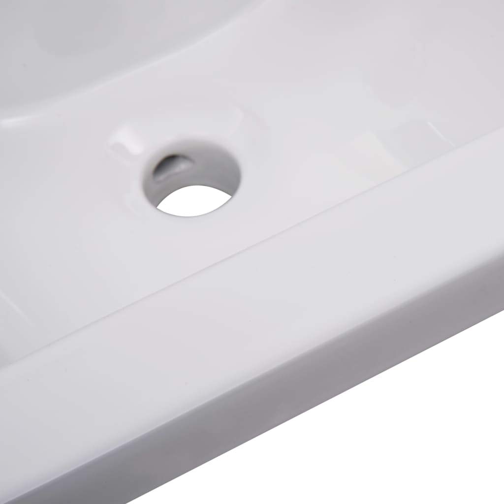 vidaXL Lavabo empotrado, 42 x 39 x 18 cm, color blanco