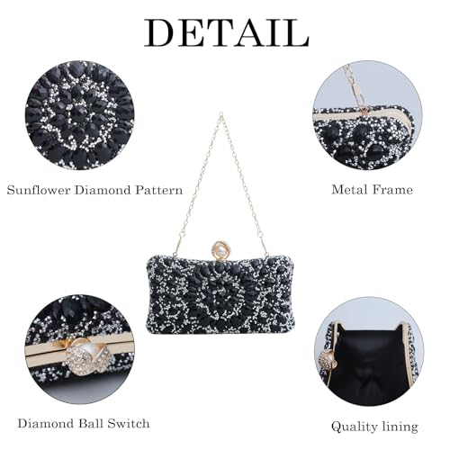 Image of Sparkly Women's Evening Clutch Purses Rhinestone Bag Luxury Handbags For Weddings Formal Prom Party