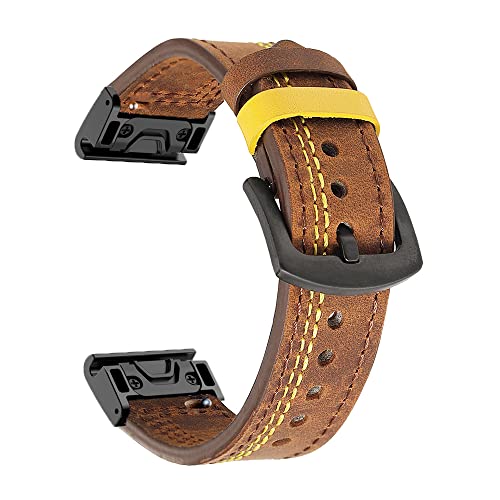 Bracelet montre 22 mm cuir véritable pour Garmin Forerunner 945 du bureau au parcours de golf