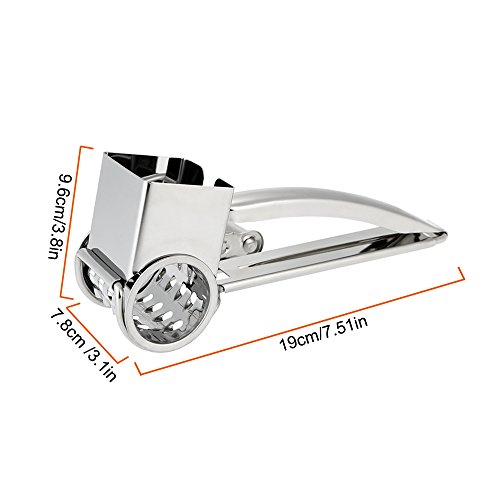 Decdeal Manual de Aço inoxidável Rotativo Ralador de Queijo Slicer Multi-Purpose Queijos Cenouras Pe