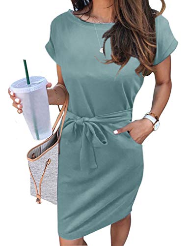 Image of MEROKEETY Women's 2026 Summer Short Sleeve Casual T Shirt Dress