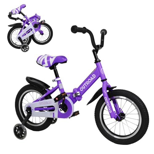 Max4out �܂肽���݃L�b�Y�o�C�N 3~7�� �j�̎q/���̎q�p 14/16�C���` �܂肽���ݎ��q���p�c���p���]�� �t���b�V���Ɩ��g���[�j���O�z�C�[���ƃf���A���n���h�u���[�L�t�� (14�p�[�v��)