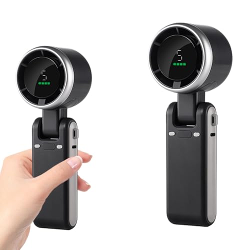 Ventilador de mano recargable - Fan personal Fan Handheld Fan | 5 Gear High Speed ​​potente enfriador | Enfriamiento de mano plegable para actividades al aire libre, viajes, trabajo, USB recargable
