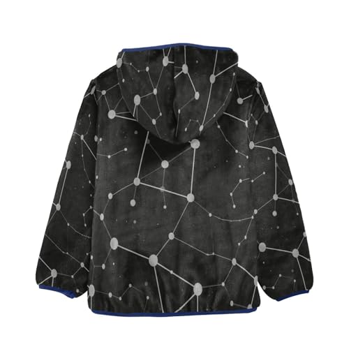 Starry Night Sky Constellation Pattern Toddler Fleece Jacket Girl Boys Hooded Fleece Jacket Coat2