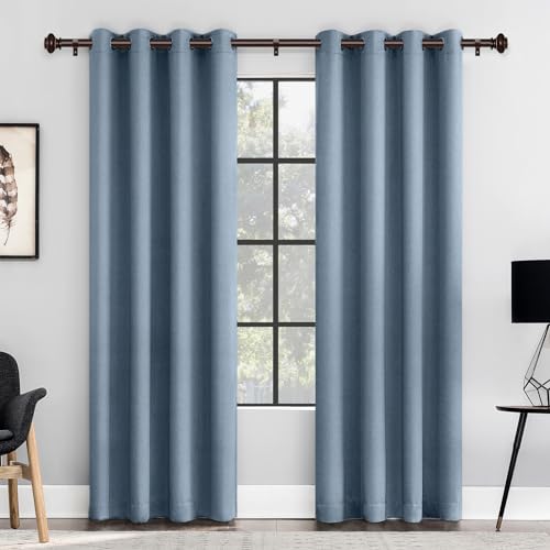 Simewin LKCR002 Bronze Curtain Rods For Windows 48 To 84 Inches Adjustable Decorative 1 Inch Diameter Single Window Curtain Rod Set thumb #2