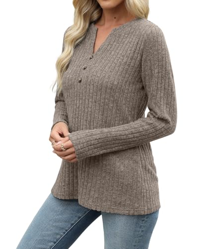 Sweaters for Women Fashion Long Sleeve Tops Pullover V Neck Casual Loose Sweatshirt3
