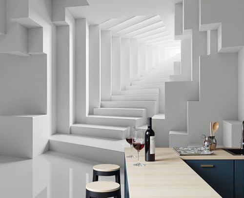 Architecture d'escalier abstraite en papier peint pour grand mur - 4
