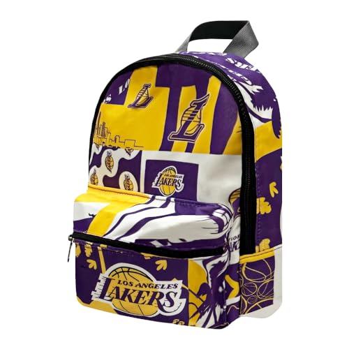 Pro Specialties Group Mini bolsa pequena Los Angeles Lakers, perfeita para mulheres. Mochila pequena ideal à prova d'água e moderna
