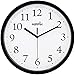 Hippih Black Wall Clock Silent Non Ticking Quality Quartz, 10 Inch Round Easy to Read For Home Office School Clock