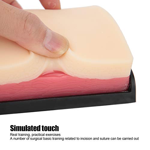 Image of Silicone Human Skin Injection Pad Training Model, Simulation Human Skin Incision Suture Training Model, Injection Practice Pad Module for Nurse Student Practice, 3 Skin Layers