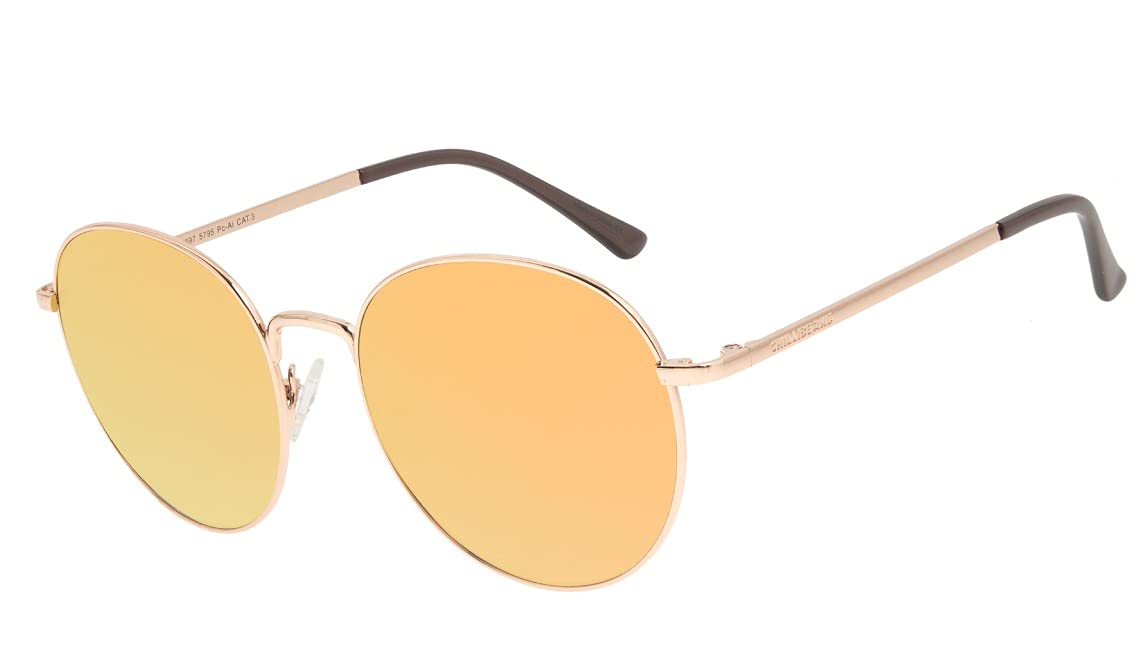 CHILLI BEANS Brazil Old School Rock-Star Round Women's Sunglasses, tinted Polycarbonate Lenses, 100% UVA/UVB protection, comfortable, Light Frame in Rose Gold, Universal Size