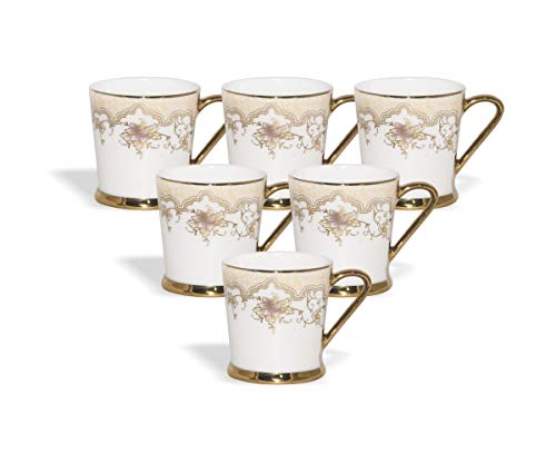 Image of Clay Craft Peter Ebony Ceramic Coffee Mug Set, 6-Pieces, Multicolour (CM-Peter EBONY-E694)