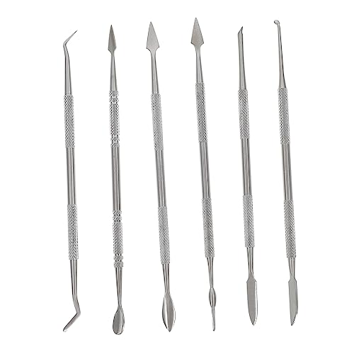 NUOBESTY 6pc Clay Sculpting Set Stainless Steel Tools for Modeling Clay Pottery DIY Pumpkin Polymer Sculpture Tools Kit