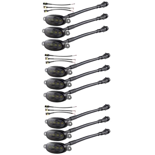 Bloepum 3X Front Grill Lights for Grilles 10-14 & 17-21 Smoked Lens Yellow LED Parking/Running