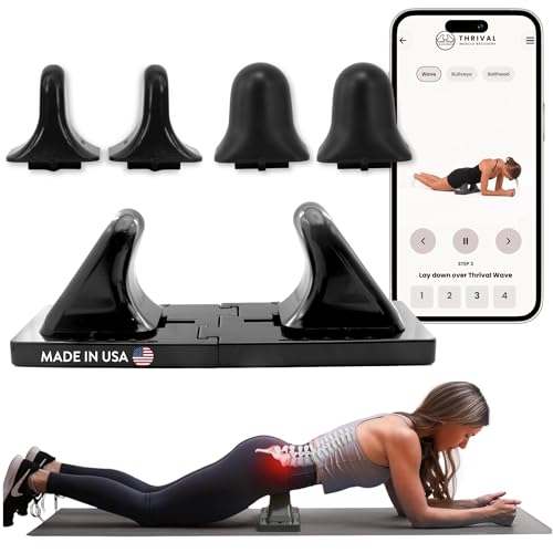 Image of Thrival Deep Tissue Pro - Fully Adjustable Psoas Muscle Release Tool with Thrival App for Hip Flexor, Back, Glute, Iliacus, and Neck Pain - Trigger Point and Myofascial Release Tool - Carbon Black