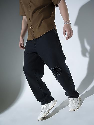 Image of Hubberholme Men's Knee Distressed Loose Fit Jeans