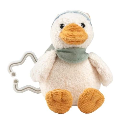 Pendentif jouet canard Edda Lou avec bonnet, doudou avec suspension en étoile pour une fixation facile sur la poussette, le siège bébé ou le parc – Image 3