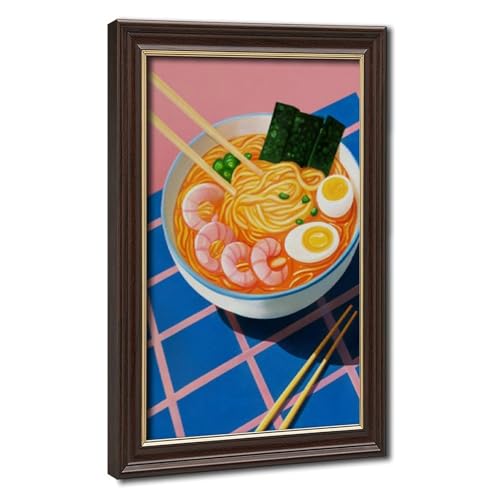 Toile crevettes japonaises Ramen pour déco cuisine et ambiance bureau zen