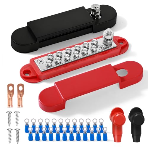 24S11 - High Voltage Battery Junction Box Bus Bar Retention Nut Inspection - 2023 Ford F-150 Lightning 3 Avelis Bus Bar 12V 150A Power Distribution Block, 1/4 in Stud Terminal Buss Bar, Premium Power Junction Block for Solar Battery Wiring, Marine, Boat & Automotive